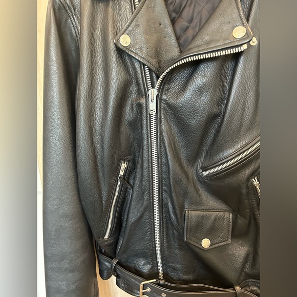 Vintage Wilsons Black Leather Motorcycle Biker Jacket SizeLarge Heavyweight - Picture 5 of 14